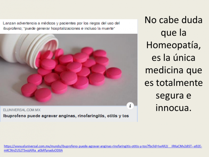 Innocua, efectiva solo la homeopatia